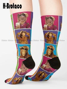 Женские носки Gordon Squares, научная фантастика, Scifi Sci Fi Alf, хлопок для мужчин, удобные спортивные девушки для девочек, спортивный подарок на заказ, повседневное искусство