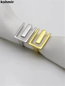 Pierścienie klastra Kshmir 2024 Pierścień literowy żeńska retro moda geometryczna temperament otwierania palca wskazującego akcesoria