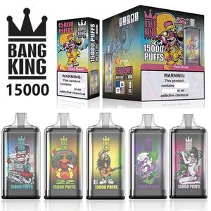 Autêntico Bangking 15000 Puffs 15K Vape Descartável 25ml Pré-preenchido 20 Sabores Desechable E Cigarro 0% 2% 3% 5% Bang King Vapor Pods