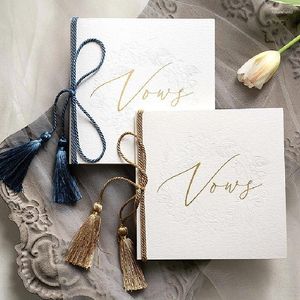 Party Decoration Rustic Wedding Vow Books Card Set Marriage Memories Bjuda in presentkommunik hans och hennes brud brudgum Bruddusch