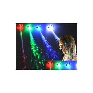 Outros suprimentos de festa de evento LED cor flash trança iluminar tranças de fibra extensão de cabelo discoteca night club concerto dança festa rock a dhm0n