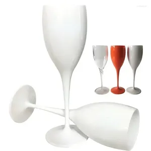 Weingläser 1 Stück Moet Champagnergläser PP-Kunststoff spülmaschinenfest weißes Acrylglas transparent