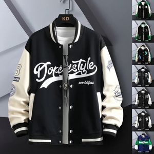 Hip Hop Casual Baseball Coat Slim Fit Unisex Baseball Uniform Bomber Jackets för Mens Youth Trend College Wear Autumn 240130