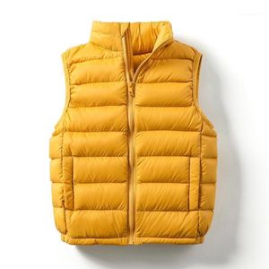 Gilet per bambini Ultraleggero Bambino Inverno Puffy Giù Gilet portatile per bambini Capispalla antivento Ragazzi Ragazze Cappotto senza maniche 1-14T1158m