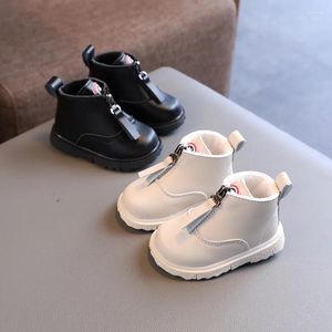 Stiefel 0-3 Jahre Baby 2024 Herbst Winter Kleinkind Warme Pelz Leder Schuhe Infant Erste Wanderer Junge Mädchen knöchel