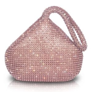 Borsa a tracolla con pochette da donna di lusso con strass Borsa a mano Borsa da sera per matrimonio Prom Compleanno Rosa Argento Oro Nero 240119