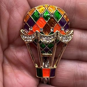 Brooches Fashion Oil Dripping Three-dimensional Color Air Balloon Brooch Alloy Rhinestone Pin Suit Brook For Men And Women