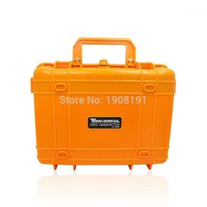 Whole- Waterproof Hard Case with foam for Camera Video Equipment Carrying Case Black Orange ABS Plastic Sealed Safety Portable237a