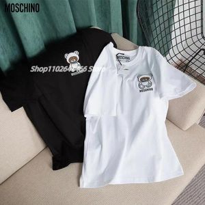 Scarves 2024 Luxury Brand Men T-shirt Moschino Printed Little Bear Edition Cotton Round Neck Short Sleeve Tshirt For Women Loose