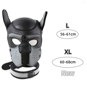 Party Supplies Puppy Cosplay Costumes of XL Code Märke ökar storstorlek vadderad gummi full huvmask med krage för hundrollspel