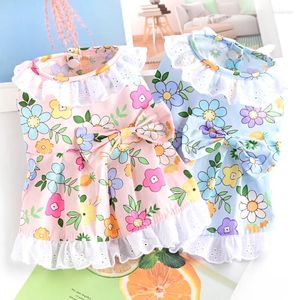 Hundkläder 2024 Summer Valpklänning Princess Katt kjol husdjur kläder blommor kläder Yorkshire chihuahua