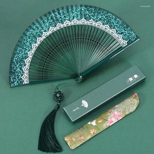 Decorative Figurines Wedding Folding Fan Exquisite Gift Box For Friends Gifts Fans Carry Daily Bamboo Matching Clothing Craft