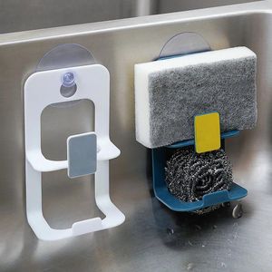 Kitchen Storage Metal Suction Cup Sink Drain Rack Sponge Drying Holder Soap Stand Dish Cloth Shelf Home Organizer