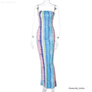 Womens Summer Casual Designer Maxi Dresses Sexig Off Axel Dress Wrap Bust Long Kirt Fashion Tie Dye Print Clothing 4884