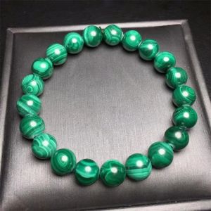 Bracelets Natural Malachite Bracelet Women Elegant Gemstone Crystal Healing Energy Bangles Jewelry Birthday Presentb 1pcs 9MM