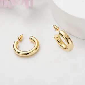 Brincos de argola vonmoos para mulheres bonitos 14k banhado a ouro real cobre com prata esterlina 925 joias modernas