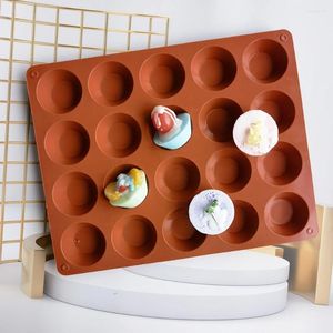 Baking Moulds 20Cavity Round Disc Silicone Mold Circle Epoxy Resin Soap Tray Chocolate Cake Pie Custard Tart Muffin Eggs Bakeware Tools