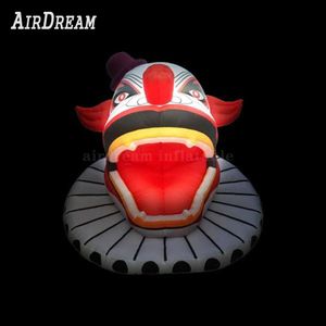 wholesale Spedizione gratuita a porta Creepy grande testa gonfiabile gigante da clown 6 mH (20 piedi) Con gonfiabili a ventola fantasma di Halloween con luce a LED