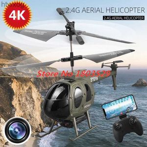 Drönare 2.4G 4CH Remote Control Aerial RC Helicopter med 4K HD Camera LED -lampor Höjd Håll telefonkontroll RC DRONE ARICraft Kid Toys YQ240201