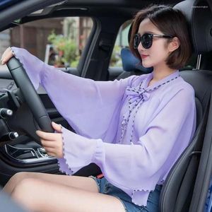 Knee Pads Summer Long Sleeves Scarves Beach Shawl Female Wraps Sunscreen Sun Protection Cape Korean Style Chiffon Scarf
