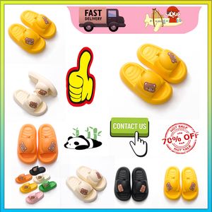 Little Bear Sliders Slides Sandals tofflor för män Kvinnor Anti Slip Wear Light Weight Breattable Low Cut Super Soft Fashion Hot Unisex Pool Storlek 35-46