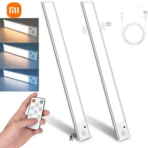 Gece Işıkları Xiaomi Kablosuz LED Işık Hareket Sensörü USB Mutfak Dolabı Dolap Lambası Yatak Odası Dekorasyonu için Şarj Edilebilir