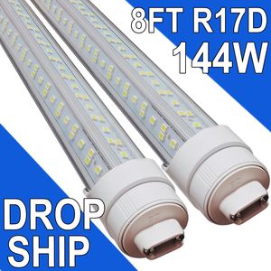 R17D LED -glödlampan 8ft, V -formad, 144 watt T8 LED -rör, ren täckning, 18000 lm superljust, 2 -stifts butiksljus, 6500K, T8 T10 T12 fluorescerande ljus ersättning usastock