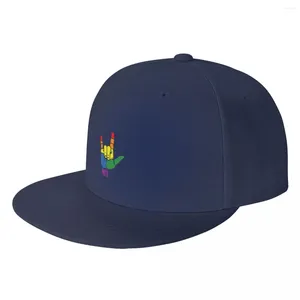 Ball Caps Love Sign I LGBT Pride Flag ASL Geschenk Hip Hop Hut Bommel Damen Herren
