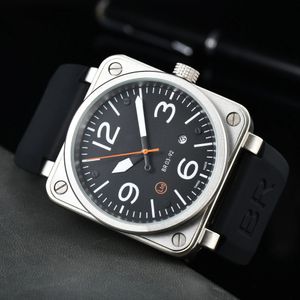 U1 Top AAA Men BR Watch Model Sport Rubber Strap Automatic Mechanical Bell Luxury Multifunction Watches Business Stainless Steel Man Ross Square Wristwatches