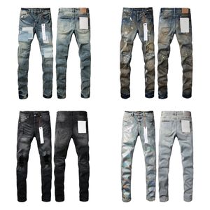 Jeans da uomo firmati Jeans viola Pantaloni da uomo High Street Pantaloni sportivi casual dritti di alta qualità Pantaloni da jogging Pantaloni streetwear retrò