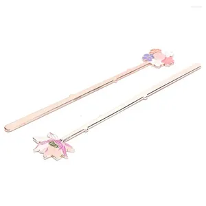 Flor de lótus de metal Sakura material escolar colorido assistente de leitura marcadores página etiqueta suporte para livro