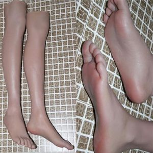 2023 Real male foot Art mannequin body Blood vesse Silicone Pography Silk shoe Stockings Jewelry doll Model soft Silica gel 1PC254V