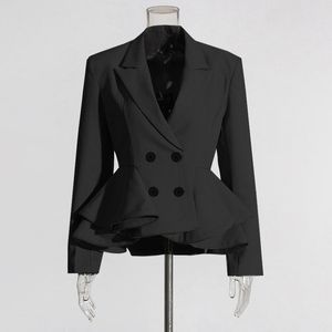 1109 XL 2024 Spring Autumn Milan Runway Coat Jackets långärmad lapel halsgrå svart hög kvalitet knapp mode kvinnor kläder oufanm