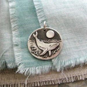 Pendant Necklaces Bohemia Whale And Moon Round For Women Female Party Fashion Jewelry Chain Statement Necklace Gifts Her