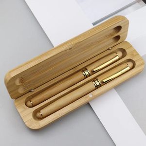 Bamboo Box Pens Nature Wood Fountain Pen With Storage Case Calligraphy Writing Supplies Stationery Office School