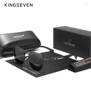 Солнцезащитные очки KINGSEVEN 2024, модные поляризационные солнцезащитные очки UV400 для мужчин, деревянные оптические линзы, женские защитные высококачественные оправы для очков