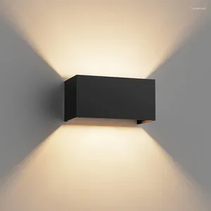 Lâmpada de parede para cima e para baixo led à prova dip65 água ip65 luz interior para sala estar quarto escada corredor 24w iluminação interior ao ar livre