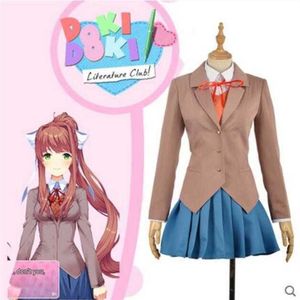 Sayori Yuri Natsuki Monika Cosplay Traje Doki Literatura Clube Cosplay Uniforme Escolar Anime Trajes de Halloween para Mulheres Q08212272