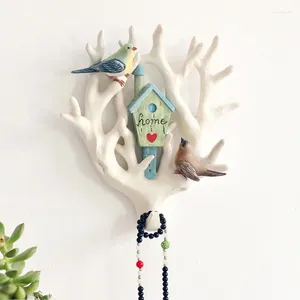 Ganci NOOLIM Resina creativa Gancio per ramo retrò in stile americano Decorazione per la casa Portico Personalità Appeso a parete Appendiabiti chiave