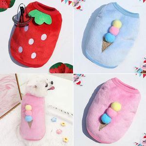 Abbigliamento per cani Vestiti per gatti Gilet per cuccioli Decorazione per animali domestici di piccole e medie dimensioni Teddy Bichon Gelato alla fragola