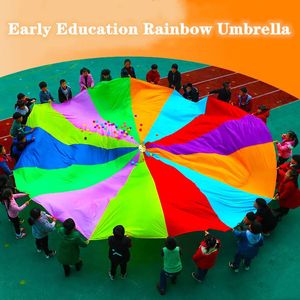 Dia 26M Child Kid Sports Development Outdoor Rainbow Parrella Parachute Toy Toy Ballute Play 816 Bransoletka 240123