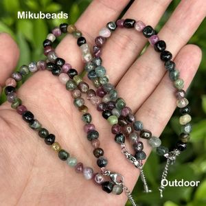 Pietre preziose sciolte Tormalina colorata naturale 4-6mm Perline di forma irregolare per la creazione di gioielli Collana di braccialetti fai-da-te