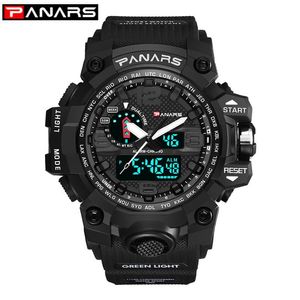 Panars Men Sport Digital Watch 방수 LED Thock 남성 군사 전자군 손목 시계 야외 다기능 시계 LY19121294O