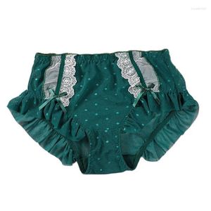 Women's Panties Women Lotus Leaf Sexy Lace Pants Safety Shorts Tummy Body High Waist Brief Lolita Sweet Bowknot Female Underwear Breathable