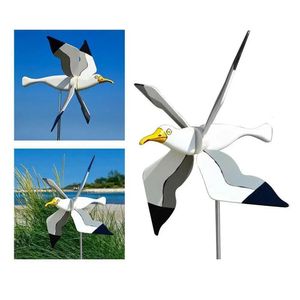 Seagull Windmill Garden Outdoor Bird Holiday Decorative Wind Spinners Personlig gårdsdekor Presenttillbehör 240122