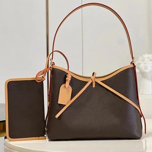 Tragetasche, Designer-Damen-Umhängetasche, Tragetasche, beschichtetes Canvas-Leder, Vintage-Tragetasche, 2-in-1-Hobo mit Geldbörse, modische Dame, Schleife, Münzbörse, Handtaschen, Braun