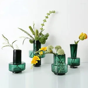 Vases Minimalist Geometric Glass Vase Hydroponics Flowers Plants Utensils Table Decorations