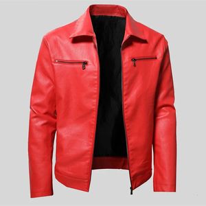 Spring Motorcycle Jacket Men Turn Down Collar Casual Leather Fashion Slim Moto Bike PU Plus Size 5XL 240125