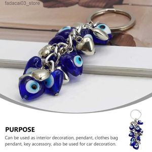 سلاسل المفاتيح الحبل مفاتيح سلاسل المفاتيح Lanyards L الأزرق الأزرق الشر سلسلة المفاتيح Sier Lucky Key Ring Devil Eyes chain Jewelry Craft Drop Droviour Ambbi Q240201