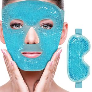 Ледяной гель маска против морщин, облегчение усталости кожи, укрепляющая спа -салон -терапия.